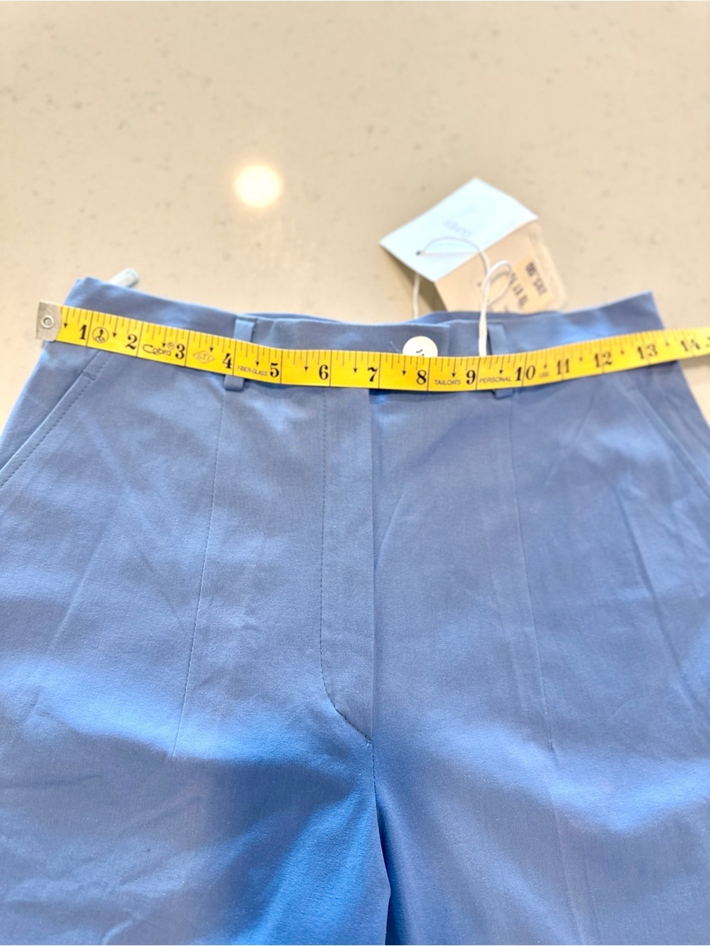 NWT Gunex Cotton Tailored Trousers Blue Size 6 Italian Made Designer Premium - Picture 7 of 8